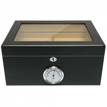 Bally 100ct Glasstop Humidor - Black BALLY BLACK	