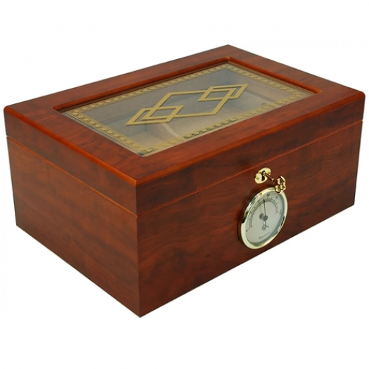 Bally 100ct Glasstop Humidor - Spanish Cedar Diamond BALLY II	